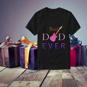 Best Dad Ever Music Guitar Cool Modern Fathers Day T-Shirt