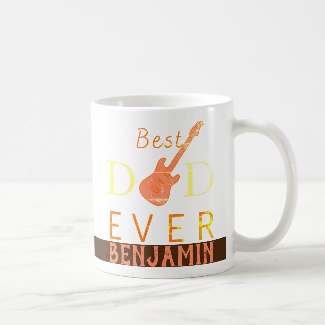 Best Dad Ever Music Guitar Fathers Day Coffee Mug (Right)