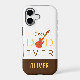 Best Dad Ever Music Guitar Modern Name Fathers Day iPhone 17 Case