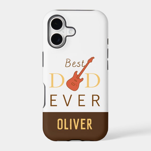 Best Dad Ever Music Guitar Modern Name Fathers Day Case-Mate iPhone Case (Back)