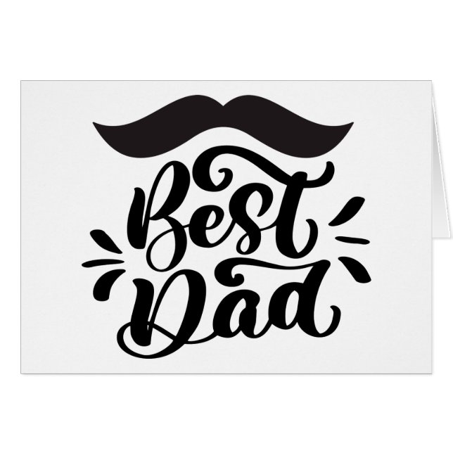 Best Dad Ever, mustache Cards (Front Horizontal)