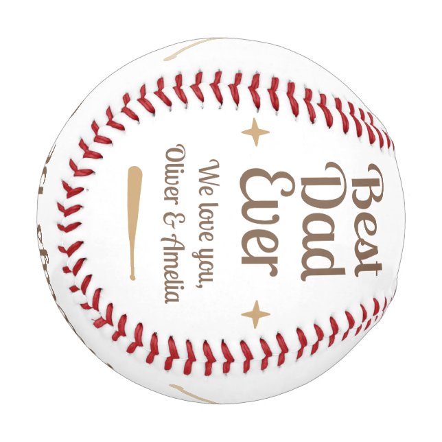 Best Dad Ever MVP Keepsake Gift Baseball (Front Left)