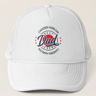 Best Dad Ever Name Red White Blue Golf Hat