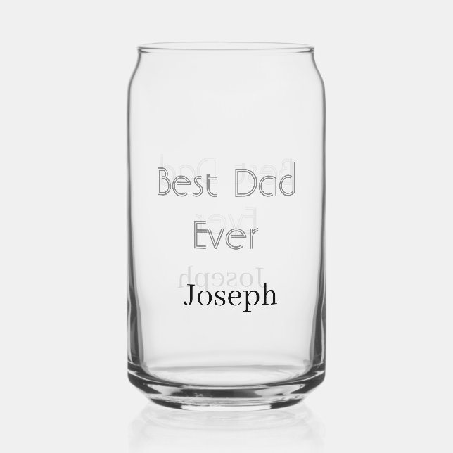 Best dad ever name simple minimal father's dayname can glass (Front)