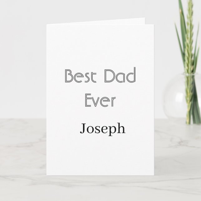 Best dad ever name simple minimal father's dayname card (Front)