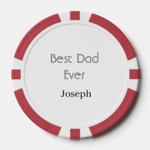Best dad ever name simple minimal father's dayname poker chips