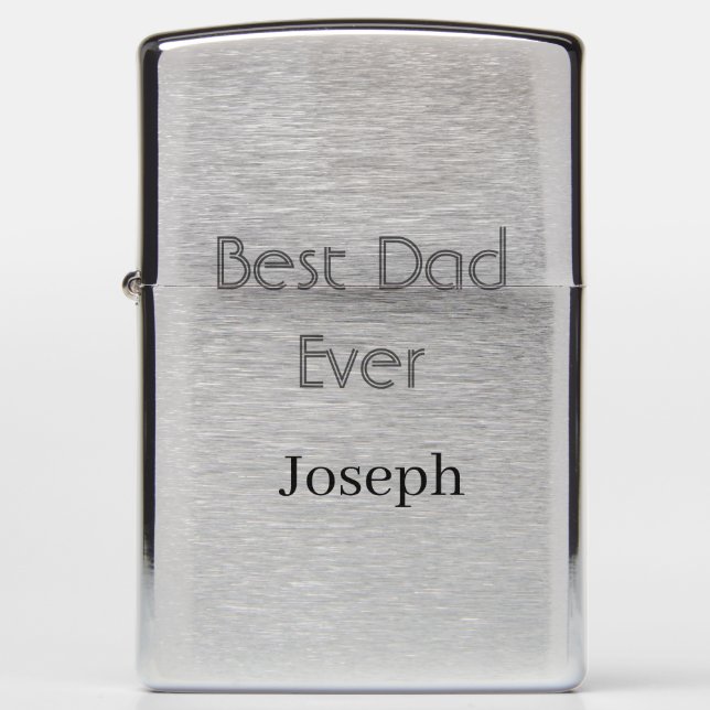 Best dad ever name simple minimal father's dayname zippo lighter (Front)