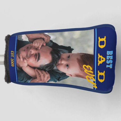 Best DAD Ever Navy Blue Photo Golf Head Cover