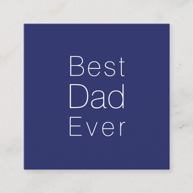 Best Dad Ever navy blue white minimalist modern Enclosure Card (Front)