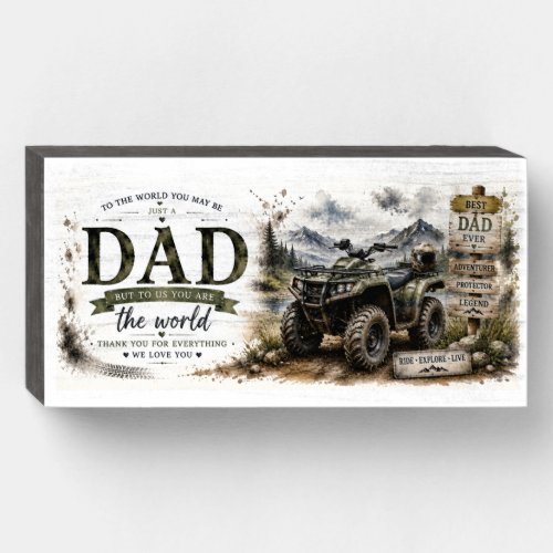 Best Dad Ever Off‑Road Scene Wooden Box Sign