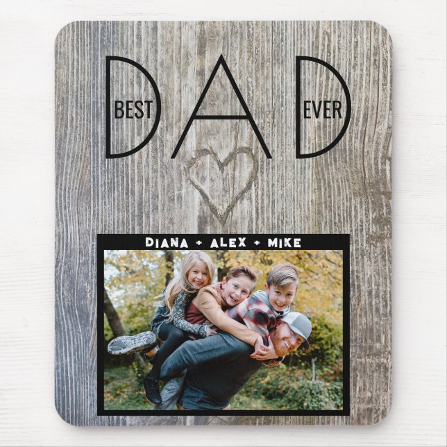 Best Dad Ever, Our Super Dad Father's Day Photo Mouse Pad (Front)