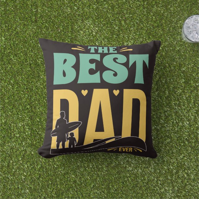 Best Dad Ever Outdoor Pillow (Grass)