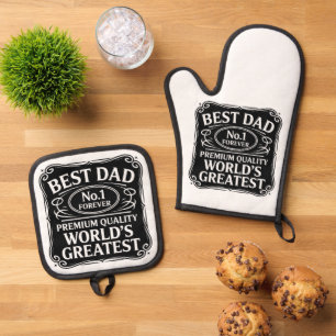 Best Dad Ever Oven Mitt & Pot Holder Set