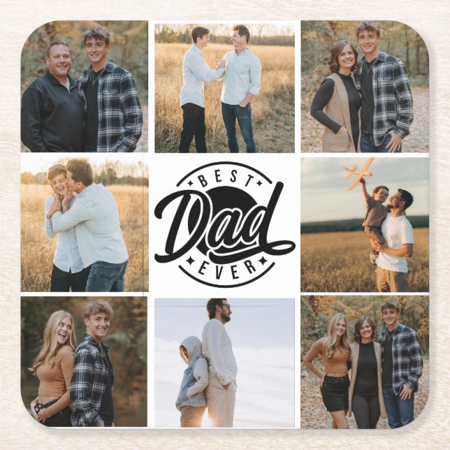 "Best Dad Ever" Paper Coaster (Front)