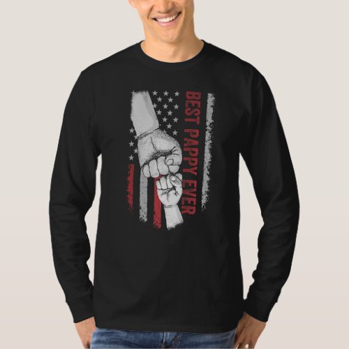 Best Dad Ever Pappy American Flag For Dad T_Shirt
