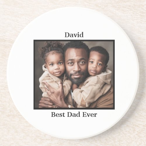Best Dad Ever Personalize African American Coaster
