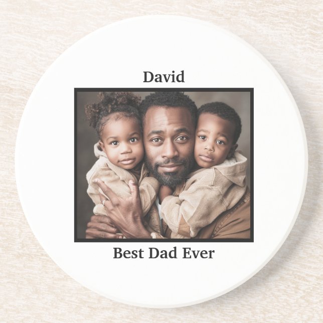 Best Dad Ever Personalize African American Coaster (Front)