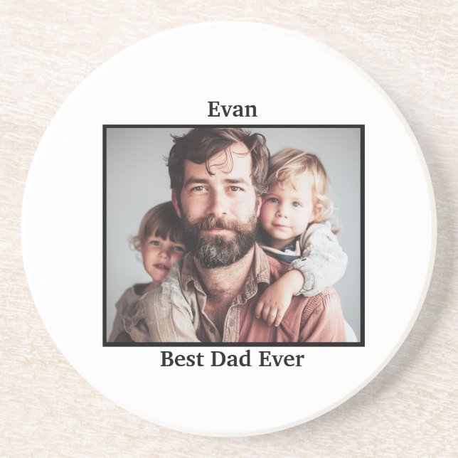Best Dad Ever Personalize  Coaster (Front)