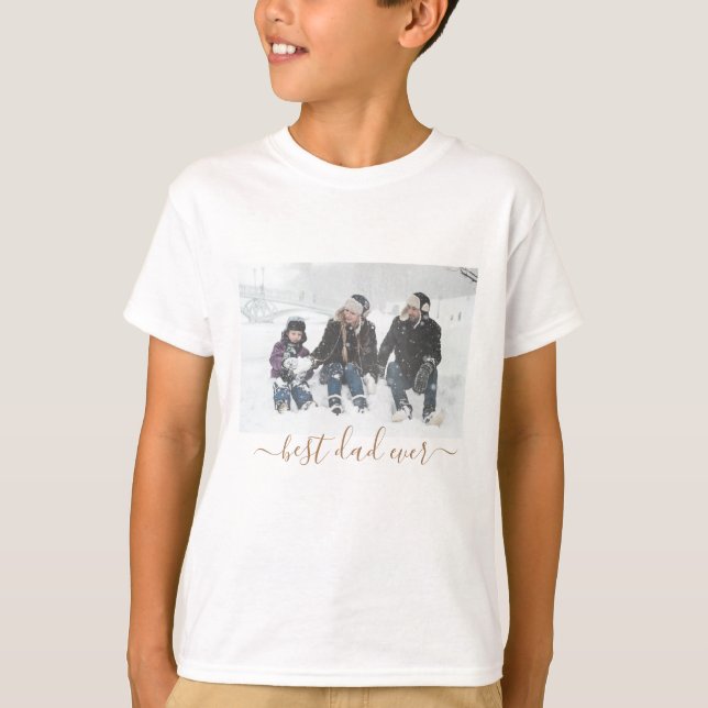 Best Dad Ever, Personalize Your Name, Photo  T-Shirt (Front)