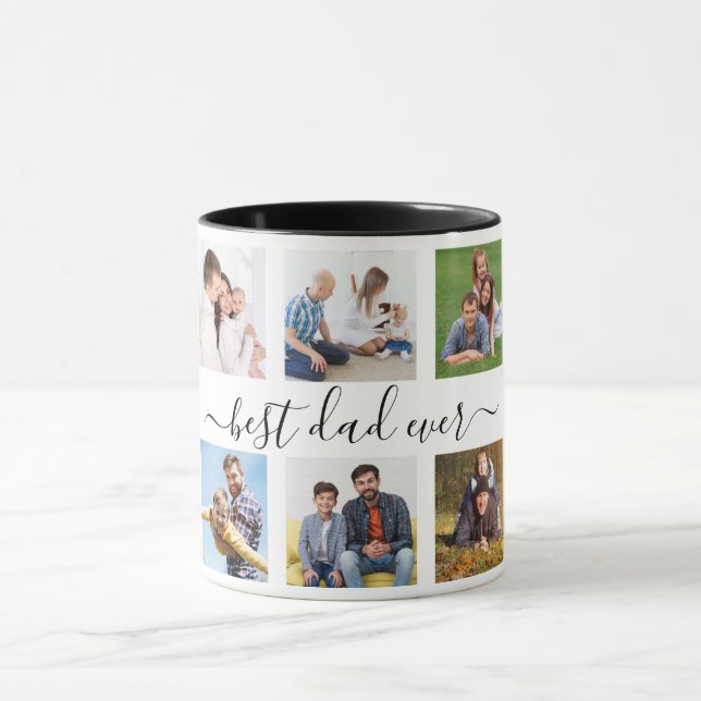 Best Dad Ever Personalized 10 Photos Father's Day Mug (Center)