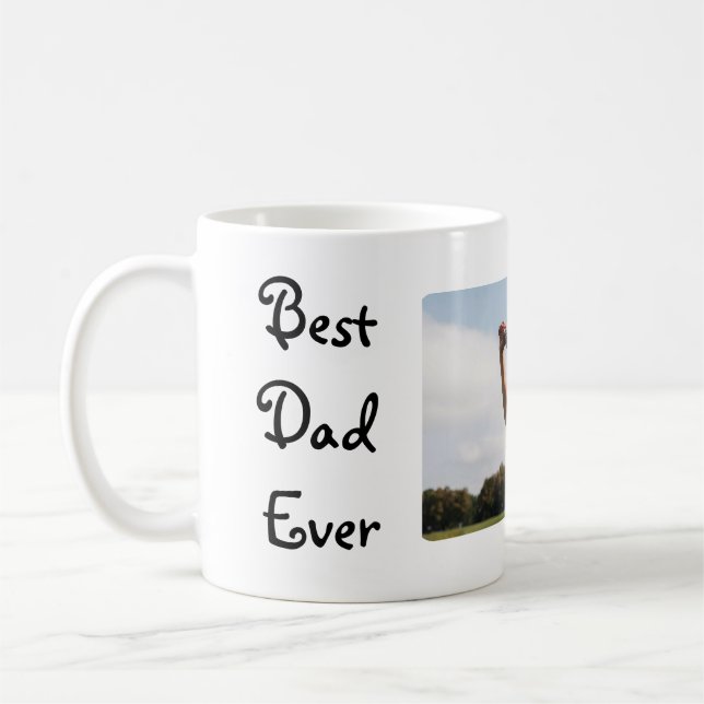 Best Dad Ever Personalized 1 Photo Coffee Mug (Left)