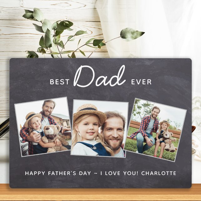 Best DAD Ever Personalized 3 Photo Father's Day Plaque (Creator Uploaded)