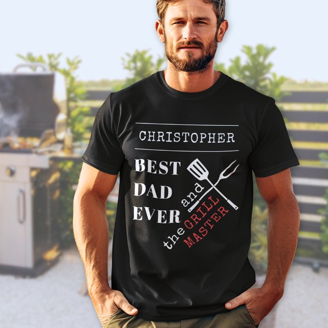 Best Dad Ever Personalized BBQ Grill Master T-Shirt (Creator Uploaded)