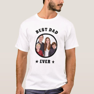 Best Dad Ever Personalized Custom Family Photo T-Shirt