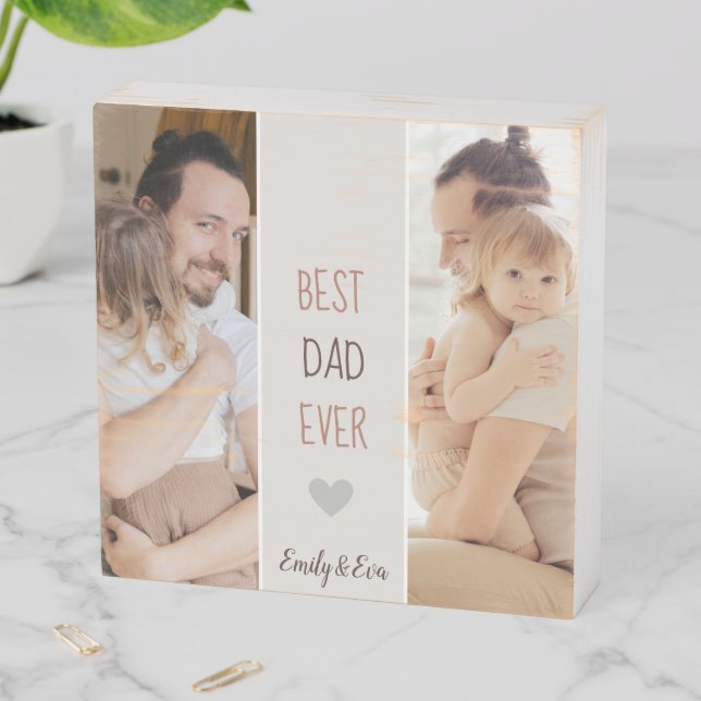 Best Dad Ever" Personalized Custom Wood Box Sign  (In Situ Horizontal)