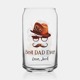 Best Dad Ever -  Personalized Father's Day Gift Can Glass