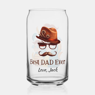 Best Dad Ever - Personalized Father's Day Gift Can Glass