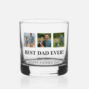 BEST DAD EVER – Personalized Father's Day Photo Whiskey Glass