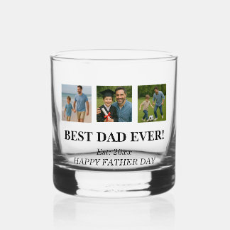BEST DAD EVER – Personalized Father's Day Photo Whiskey Glass