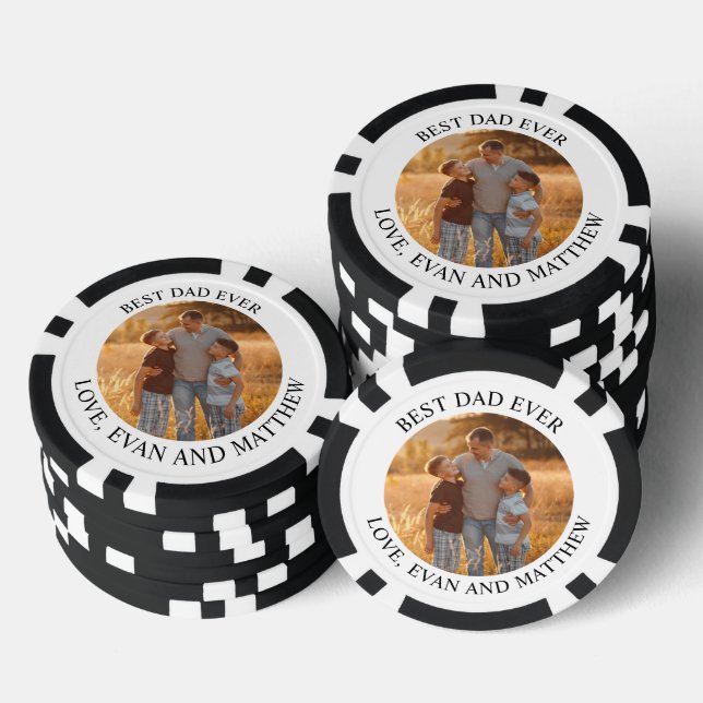 "Best Dad Ever" Personalized Father's Day Poker Chips (Stack)