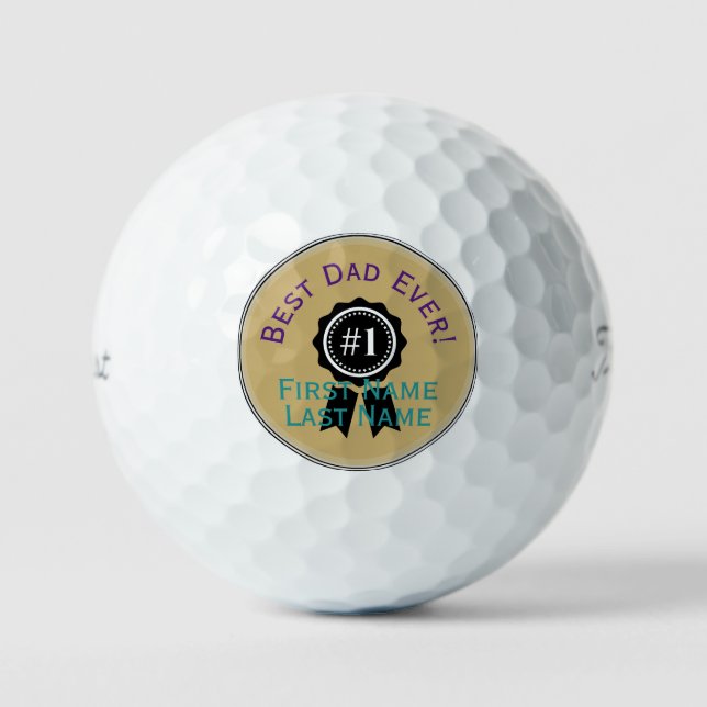 Best Dad Ever Personalized Golf Balls HAMbWG (Front)