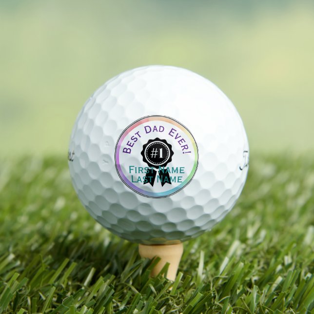Best Dad Ever Personalized Golf Balls HAMbWG (Insitu Tee)
