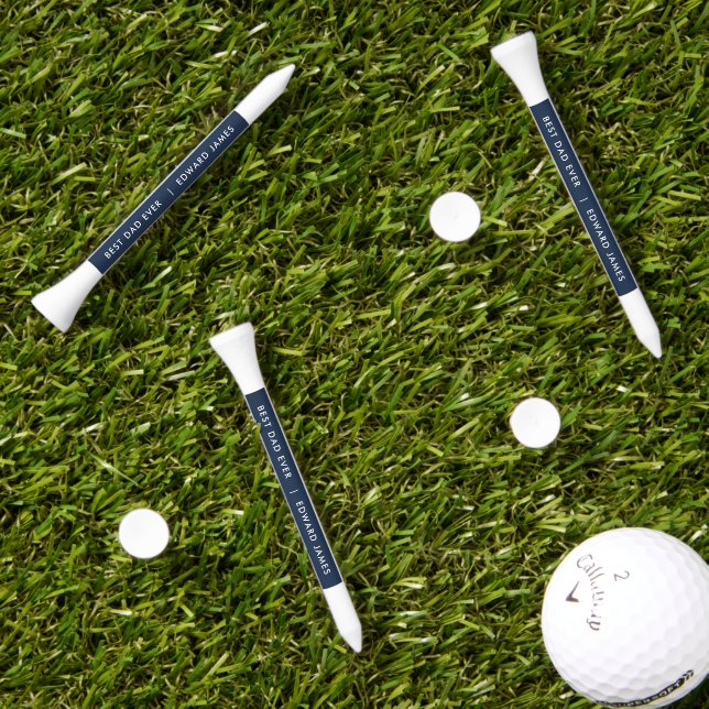 Best Dad Ever Personalized Golf Tee – Custom Name (Grass Multi)