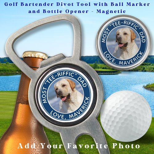 Best Dad Ever Personalized Golfer Pet Dog Photo  Divot Tool