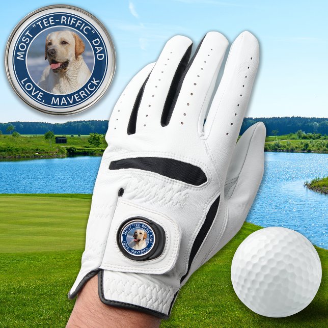 Best Dad Ever Personalized Golfer Pet Dog Photo  Golf Glove (Creator Uploaded)