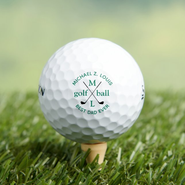 BEST DAD EVER Personalized Monogram Golf Balls (Insitu Tee)