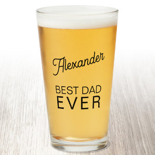 Best Dad Ever Personalized Name Beer Glass