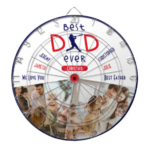 Best Dad Ever Personalized Name Photo Fathers Day Dart Board