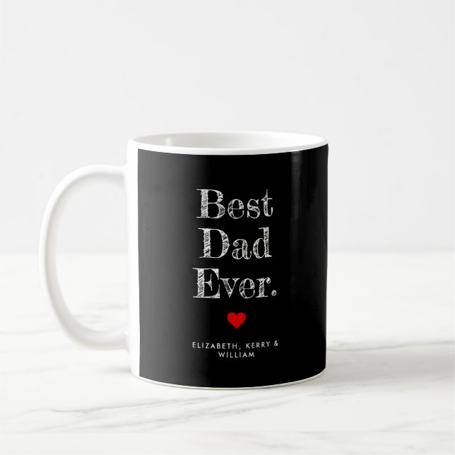 Best Dad Ever Personalized Names Coffee Mug (Left)