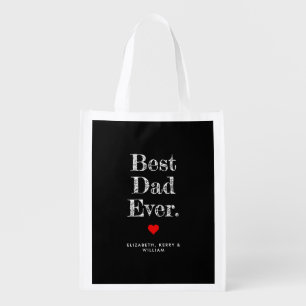 Best Dad Ever Personalized Names Grocery Bag