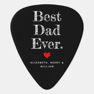 Best Dad Ever Personalized Names Guitar Pick