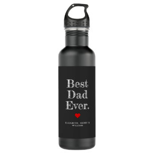 Best Dad Ever Personalized Names Stainless Steel Water Bottle
