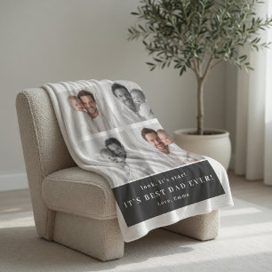 Best Dad Ever Personalized Photo Blanket Custom