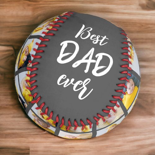 Best Dad Ever Personalized Photo Collage and Text Baseball