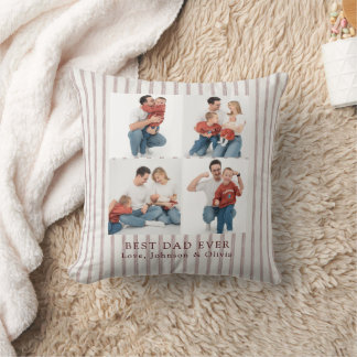 Best Dad Ever Personalized Photo | Custom Throw Pillow
