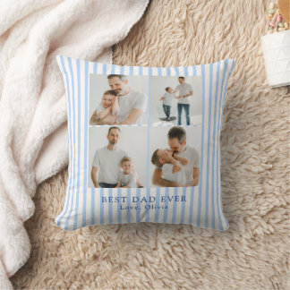Best Dad Ever Personalized Photo | Custom Throw Pillow
